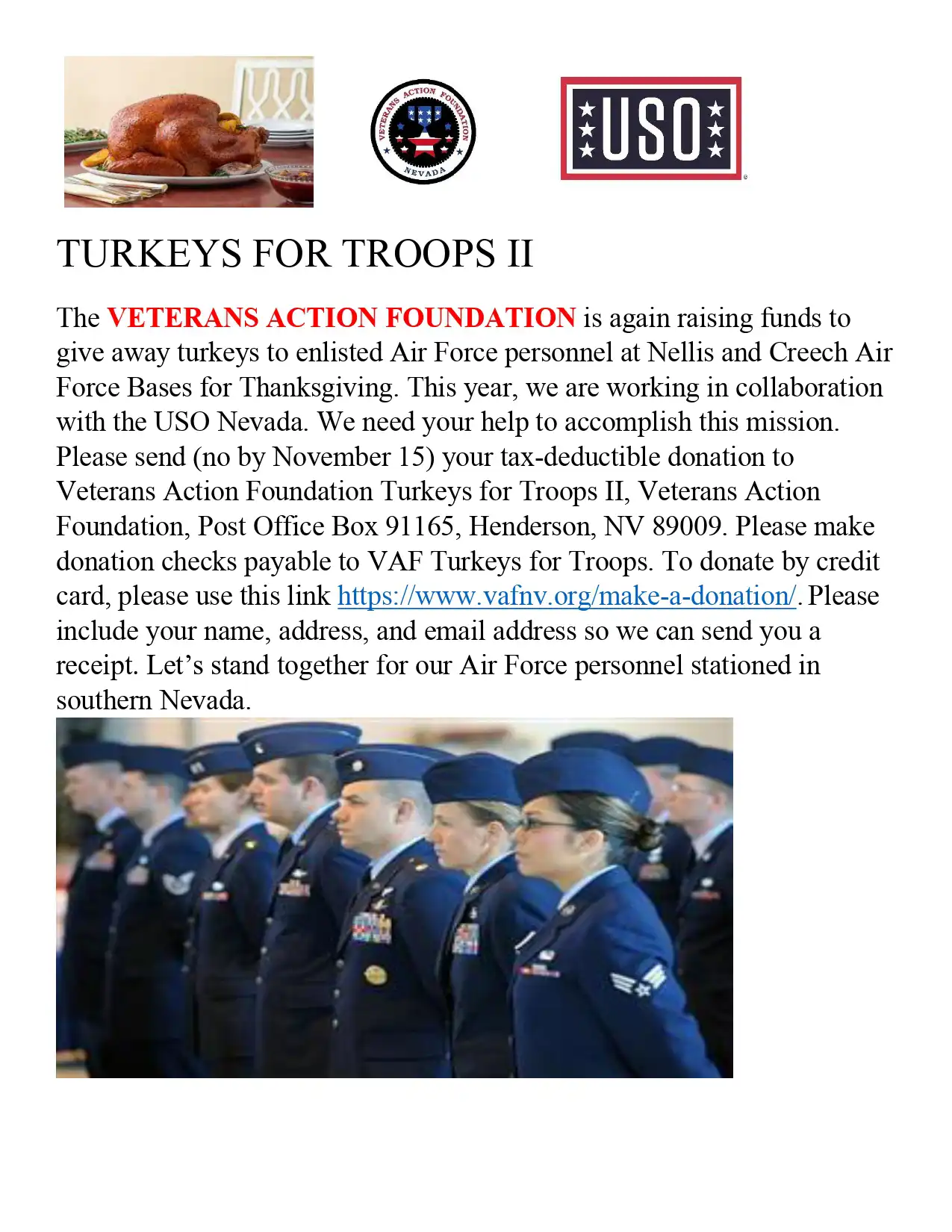 TURKEYS FOR TROOPS II